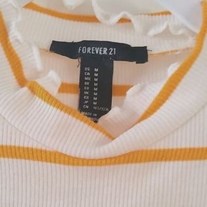 Cropped yellow and white forever 21 top